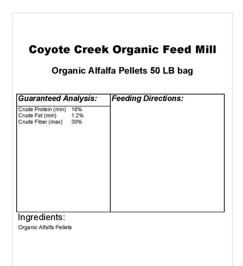 Organic Alfalfa Pellet-50