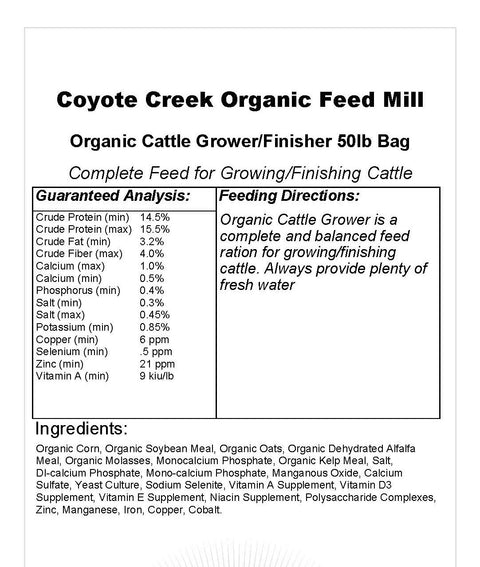 Organic Cattle Grower-50lb