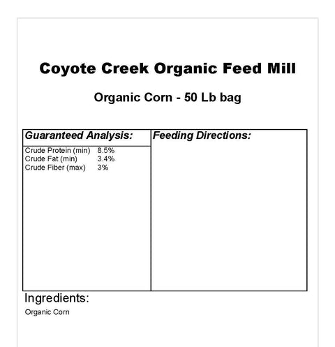 Organic Corn- 50 lb