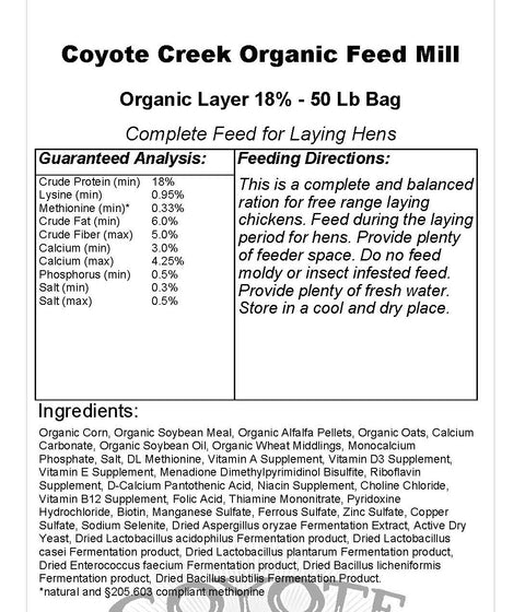 Organic Layer Mash- 50 lb