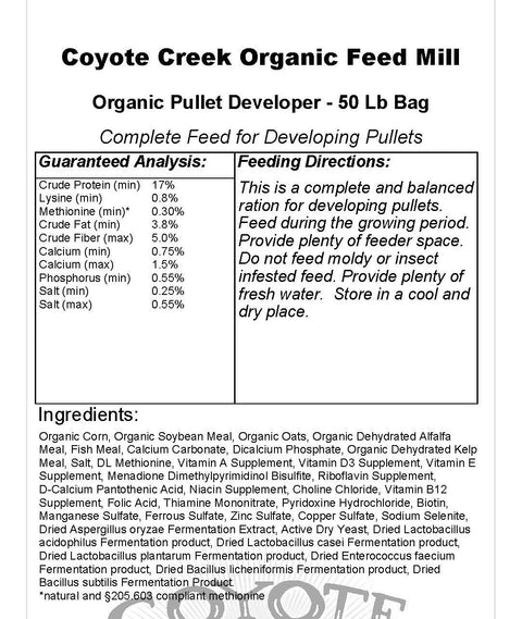 Organic Pullet Developer -50 lb