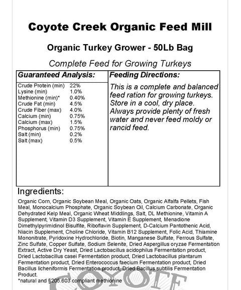 Organic Turkey Grower - 50lb