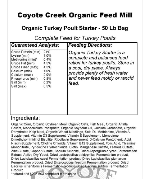 Organic Turkey Starter - 50 lb