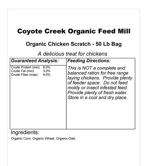Organic Chicken Scratch - 50