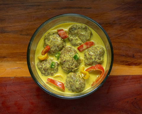 Jerk Meatballs in Coconut Curry Sauce
